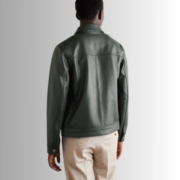 Vert Absolu – Veste en cuir vert homme – Élégance intemporelle