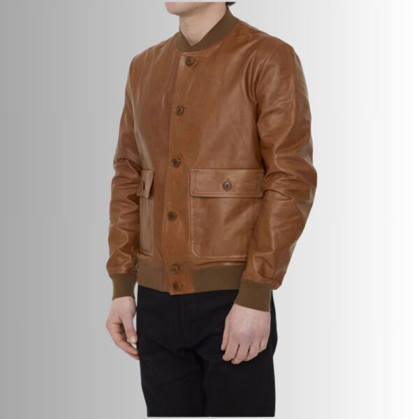 Cognac Bomber – Veste Cuir Homme Marron Style Bombardier Classique