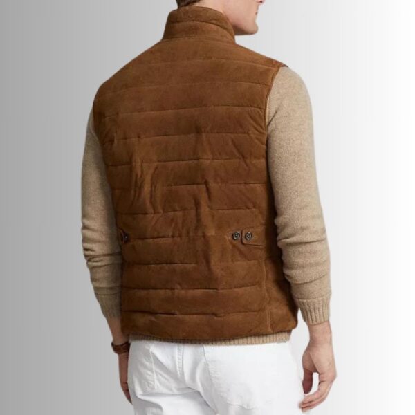 Veste Sans Manche Daim Pour Homme - Matelassée