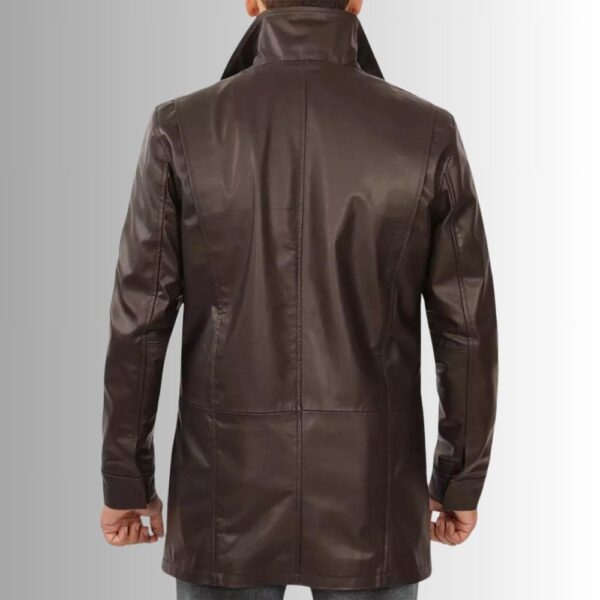 Manteau Cuir Homme Moto - Marron Foncé