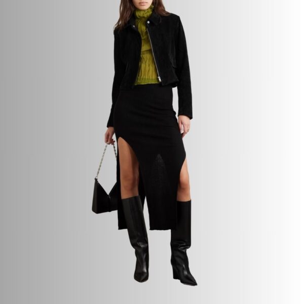 Blouson en daim femme - Noir