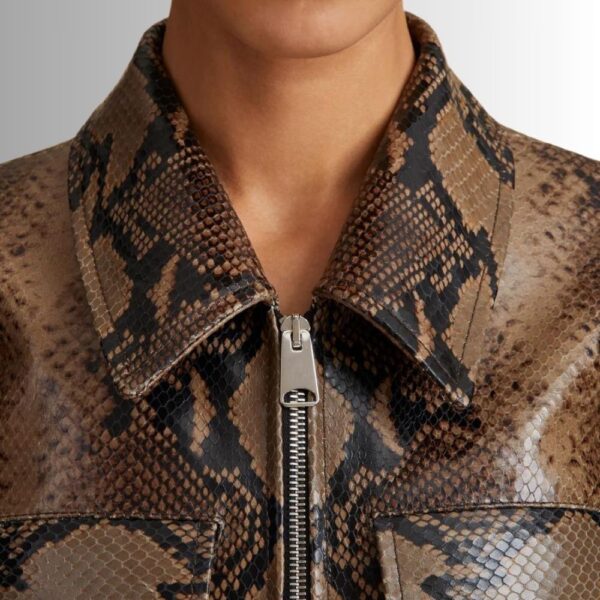 Veste En Cuir Femme Courte - Python En Relief