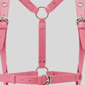 VelvetVice™ Harnais Cuir Rose Femme