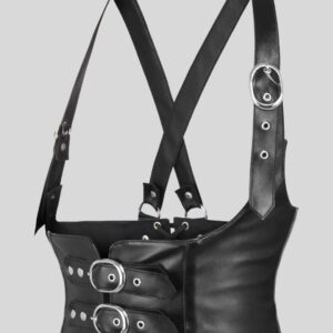 NoirForge™ Harnais Corset en Cuir Noir pour Femme – Ceinture Steampunk