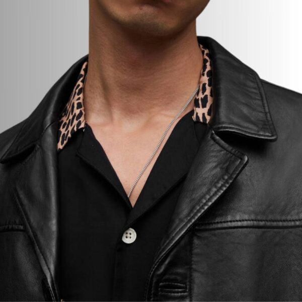 Noir Classic – Veste Cuir Homme Luxe Coupe Ajustée Élégante