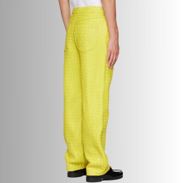 Pantalon Homme Cuir Agneau - Jaune