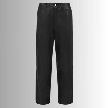 Pantalon en cuir noir homme