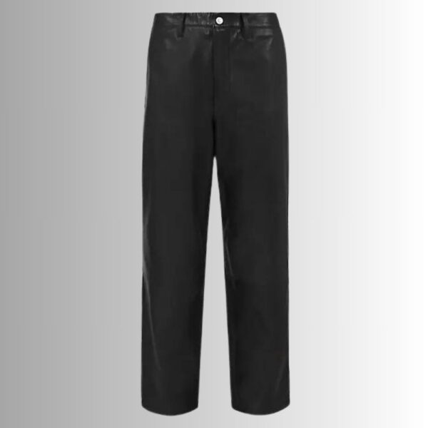 Pantalon en cuir noir homme