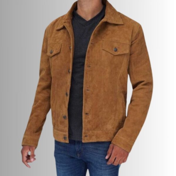 Veste en Daim Marron Homme - Style Camionneur