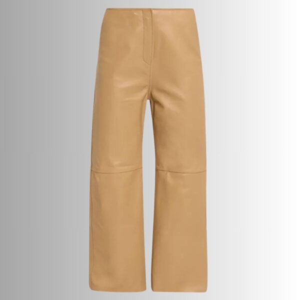 Pantalon Cuir Camel Femme - Panneaux