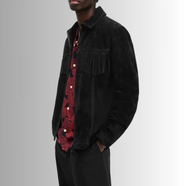 Veste Daim Franges Homme - Noir