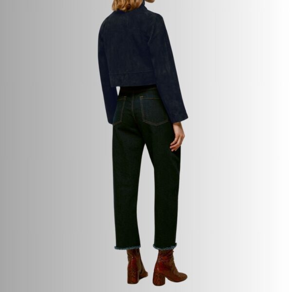 Veste Daim Bleu Marine Femme - Tondue