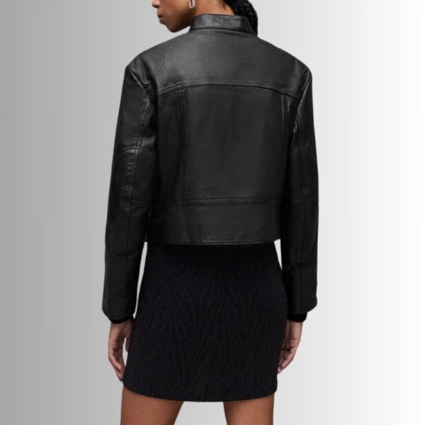 Veste Cuir Agneau Femme - Noir