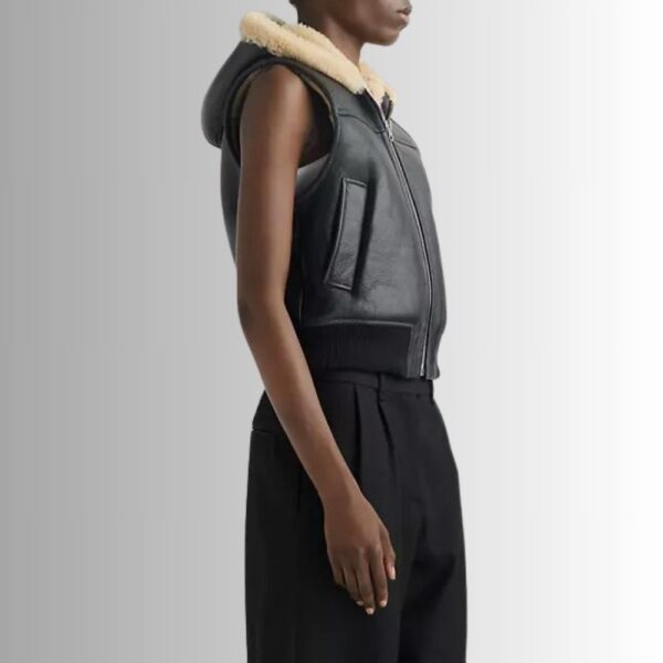 Gilet Sans Manche Fourrure Femme - Noir