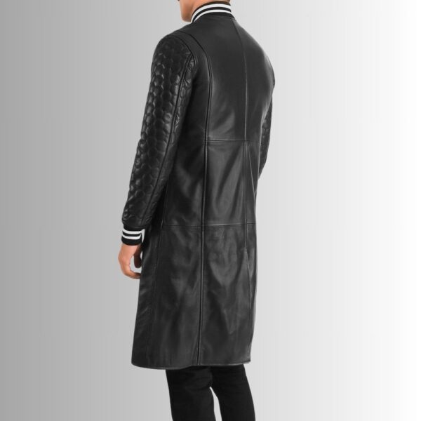 Long Manteau Homme Cuir - Style Universitaire