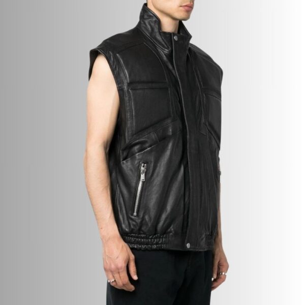 Gilet Homme Sans Manche Noir - Panneaux