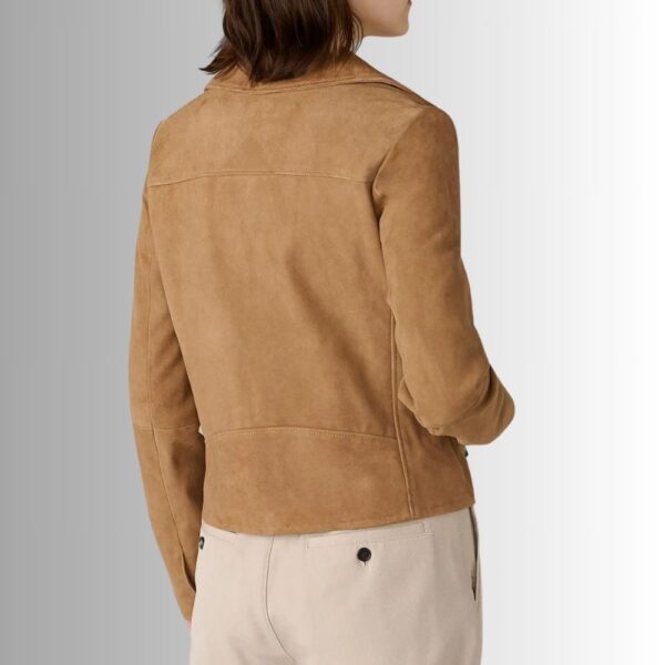 Veste Daim Femme Camel - Style Motard