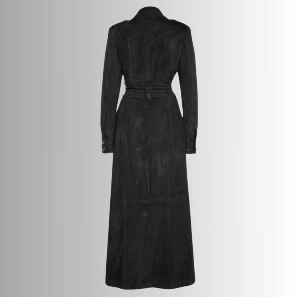 Manteau Long En Daim Noir Femme - Trench Luxe | VESTE FRANÇAISE