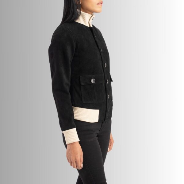 Veste En Daim Noire Femme - A1