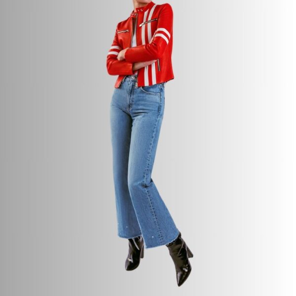 Veste Cuir Rouge Pour Femme - Édition Ferrara Exclusive