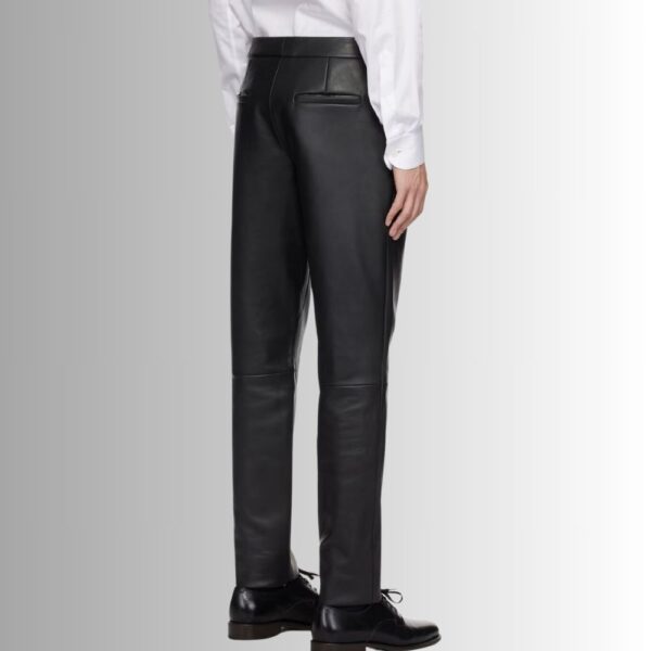 Pantalon En Cuir Noir Homme - Coupe Classique
