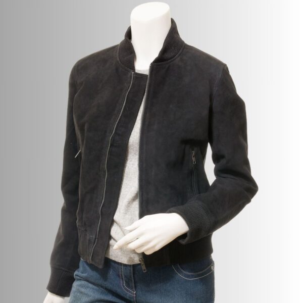 Veste en daim femme noire - A2