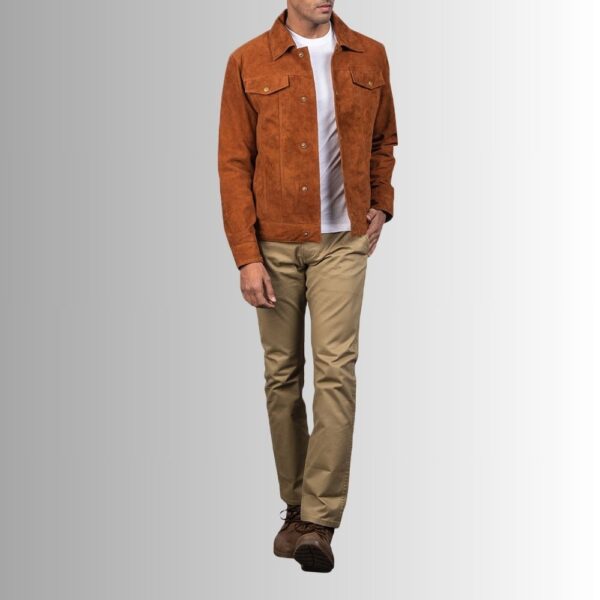 Veste Marron Homme Daim - Style Camionneur