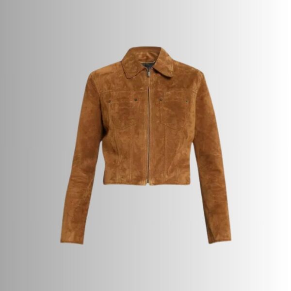 Veste Marron Daim Femme - Style Camionneur