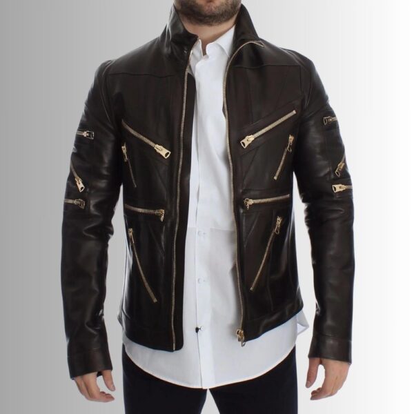 ZipMatrix – Veste Cuir Homme Agneau – Design à Fermetures Multiples