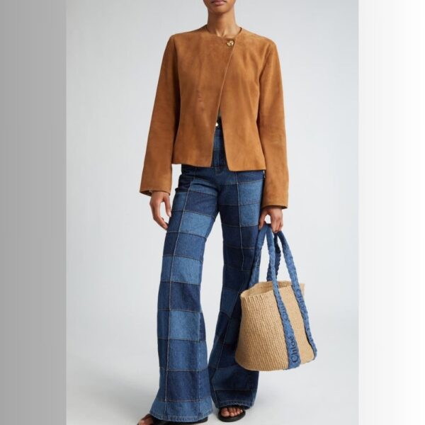 Veste En Daim Femme Marron - Collier Bijou