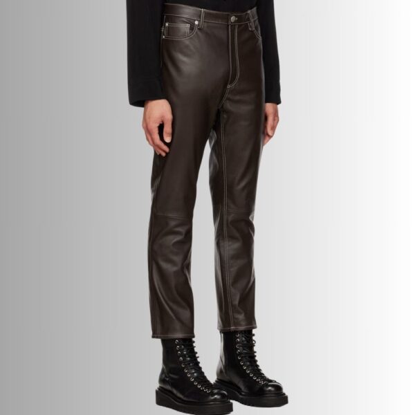 Pantalon Homme Cuir Marron - Ruben