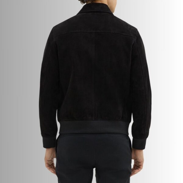 Veste Noir Daim Homme - Col Classique