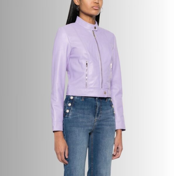 Veste En Cuir Femme Violet Lavande en Agneau