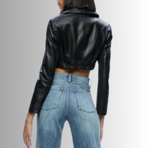 Veste En Cuir Noir Courte Femme