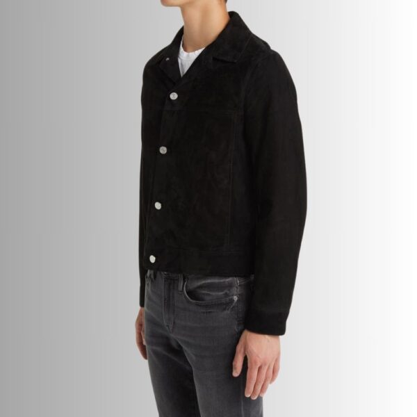 Veste En Daim Noir Homme - Style Camionneur