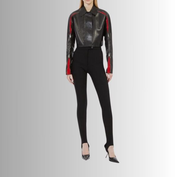 Veste Courte Noire Femme - Noir &amp; Rouge