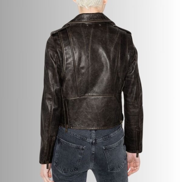 Blouson En Cuir Femme - Effet Vieilli