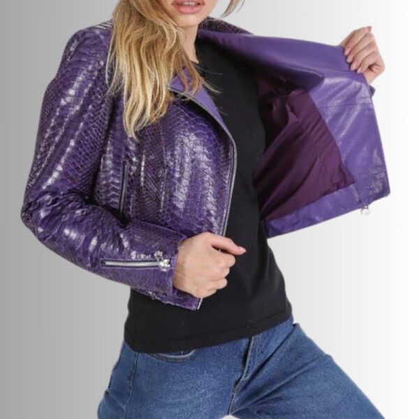 Blouson Violet Femme - Cuir d'agneau