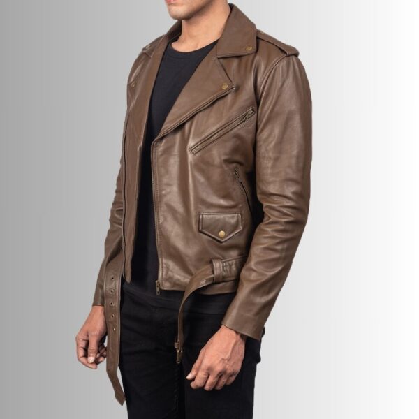 Perfecto Marron Homme - Fermeture éclair Asymétrique