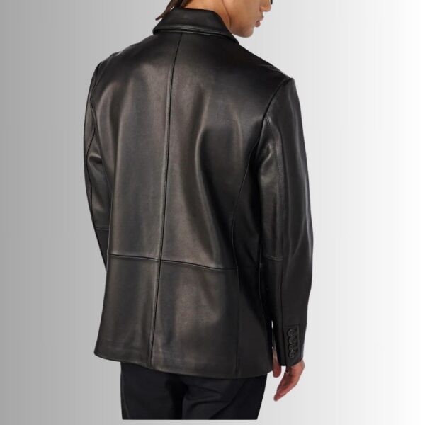 Blazer Cuir Noir Homme - Fait main