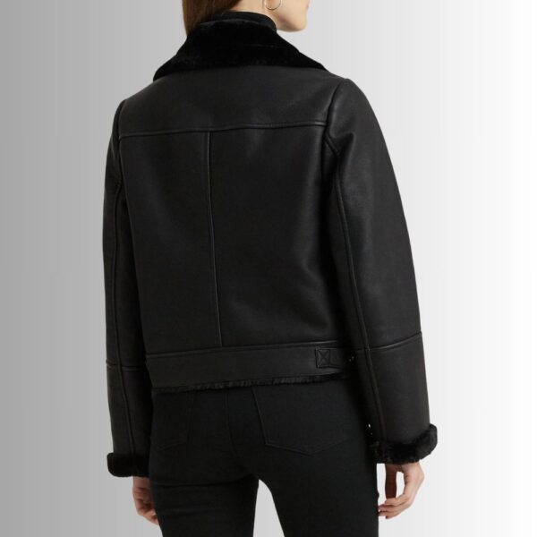Veste En Cuir Fourrure Femme - Noir
