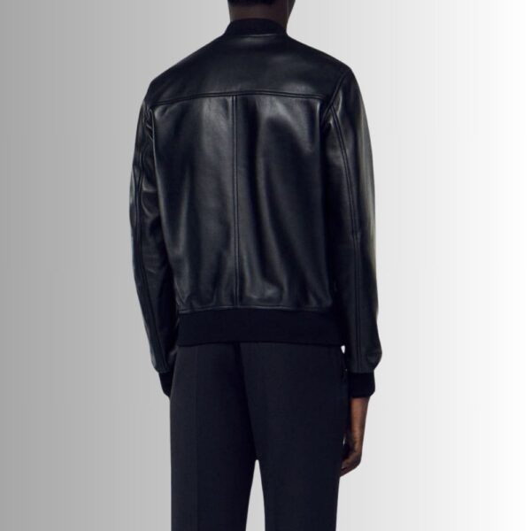 Noir Élite – Veste Cuir Homme Noire Style Bomber Luxe