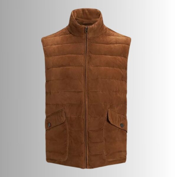 Veste Sans Manche Daim Pour Homme - Matelassée