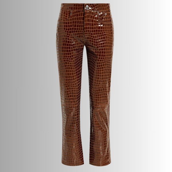 Pantalon Effet Cuir Femme - Effet Croco Brillant