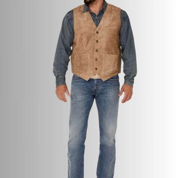 Gilet Homme En Daim - Beige