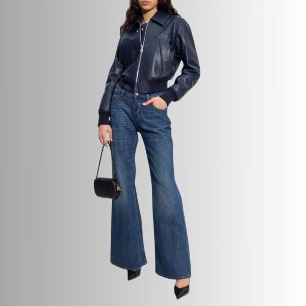 Veste Cuir Bleu Femme - Royale