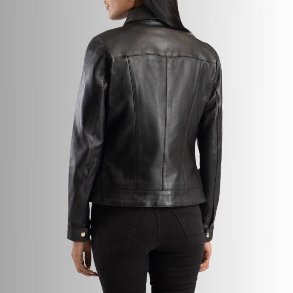 Veste Noir Cuir Femme - Classique