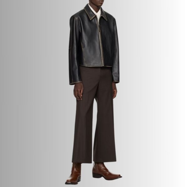 Noir Fade – Veste Cuir Noire Homme – Finition Délavée Luxe