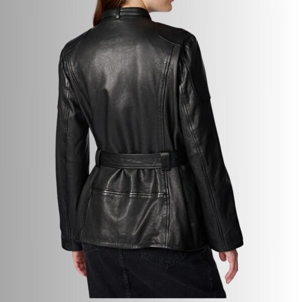 Veste 3/4 Cuir Femme - Longue Veinture