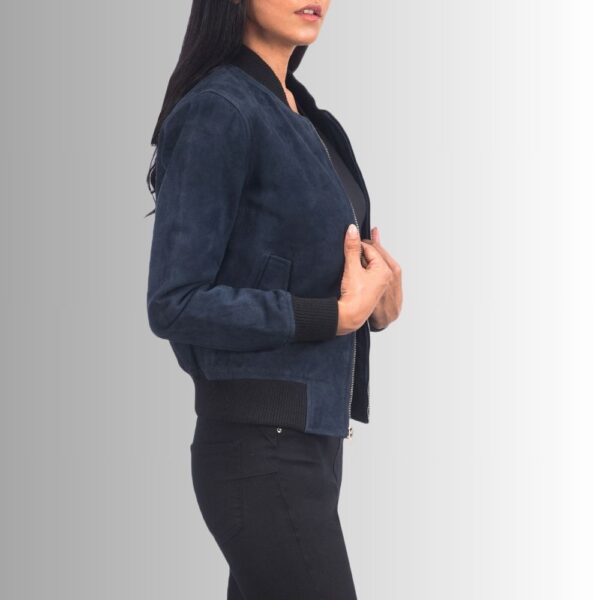 Veste Daim Bleu Femme - Classique